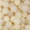 Spherical resin cat eye loose beads in creamy white with gold shimmer and pearl luster - Beige Faux Cat Eye