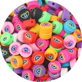 Colorful polymer clay evil eye beads for handmade DIY jewelry bracelets and necklaces - Eye Style 2 10mm / Multicolor 30 Pieces/Pack