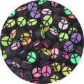 Black polymer clay peace sign beads for DIY phone chains and jewelry making - Peace Sign 10mm / Multicolor 30 Pieces/Pack