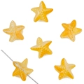 Cuentas de vidrio estrella de mar naranja translúcida con agujeros para hacer joyas - Naranja-amarillo 15x14 Mm Diámetro Del Orificio Aproximadamente 1 Mm 10 Unidades/paquete