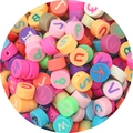 Vibrant mixed color alphabet clay beads for DIY mobile chains and jewelry making - Letter Style 10mm / Multicolor 30 Pieces/Pack