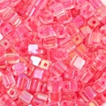 DIY colorful AB coating pink square glass sugar beads for handmade jewelry making - 5mm / Rose Red