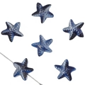 Cuenta de vidrio estrella de mar azul oscuro con textura esmaltada para joyería DIY - Cymbidium Dorado 15x14 Mm Diámetro Del Poro Aproximado De 1 Mm 10 Piezas/paquete