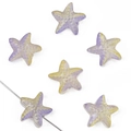 Cuentas de vidrio en forma de estrella de mar con degradado violeta y beige para joyas - Amarillo-púrpura 15x14 Mm Tamaño De Poro Aproximado De 1 Mm 10 Piezas/paquete