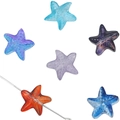 Cuentas de estrella de mar de cristal coloridas para la creación de joyas artesanales - Colores Surtidos 15x14 Mm Tamaño De Poro Aprox. 1 Mm 10 Piezas/paquete