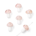 Cuentas de vidrio en forma de hongo rosa con puntos blancos para bisutería DIY - 10x12mm (5 Piezas/Paquete) / Rosa