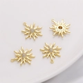 14K Gold gefüllter Sonnenanhänger mit Zirkonia-Mikropavé für DIY Schmuckherstellung - Sonnentotem-Stil (18x19mm)