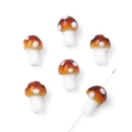 Red mushroom glass beads for DIY jewelry making with white dots and thread holes - 10x12mm (5 Pieces/Pack) / Brown