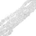 Nahaufnahme unregelmäßiger transparenter Glasperlen für DIY-Schmuck und Handwerk - Ca. 5-10mm, Loch 1mm, Länge 80cm (1 Strang/Pack, ca. 200 Stk) / Klarweiß