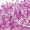 Purple and clear cracked texture glass round beads for DIY handmade jewelry bracelets - Violet