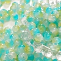 DIY round glass beads with blue and yellow gradient colors for jewelry making - 8mm (50 Pieces/Pack) / Blue-Yellow