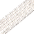 Macro detail of high-quality white faux pearl strands for DIY jewelry and necklaces - 4mm / 20 Pieces Set / White