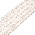 Detailed view of high-gloss creamy white round pearl beads for DIY jewelry making - 6mm / 10 Pieces Pack / White