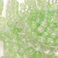 Light green translucent crackle glass beads with internal texture for DIY jewelry - Green
