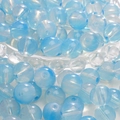Polished light blue and clear iridescent glass round loose beads for DIY jewelry making - 10mm (30 Pieces/Pack) / Lake Blue
