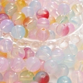 Colorful translucent round glass beads with iridescent finish for DIY jewelry making - 10mm (30 Pieces/Pack) / Random Mixed Colors