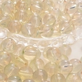 Lichtgele glazen kralen met iriserende glans en centraal gat voor DIY sieraden maken - 10mm (30 Stuks/Verpakking) / Wit