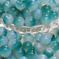 DIY-sieradenkralen in blauw-wit kleurverloopglas voor armbanden en kettingen - 10mm (30 Stuks/Verpakking) / Teal