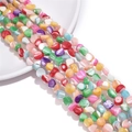 Close-up of colorful irregular freshwater shell beads for DIY jewelry making - Approx. 50 Pieces/Pack (7-8mm) / Light Mixed Color