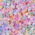 Mixed pastel macaron matte beads for DIY jewelry making with frosted texture - 10g Pack (Approx 150 Beads) / 4mm Random Mixed Colors