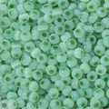 Pale green glass seed beads with cat eye effect for DIY handmade jewelry crafting - 10g Pack (Approx 150 Beads) / 4mm Bamboo Green