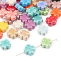 Handmade clover-shaped colorful ceramic beads for DIY jewelry necklaces and bracelets - 12mm Four-Leaf Clover Multicolor (10 Pieces/Pack) (BCD007)