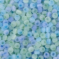 DIY mix of light blue and pale green cat-eye glass beads for jewelry making - 10g Pack (Approx 150 Beads) / 4mm Blue and Green