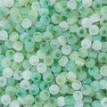 Polished mint green gradient glass rice beads for DIY jewelry and necklace crafting - 10g Pack (Approx 150 Beads) / 4mm Vibrant Green