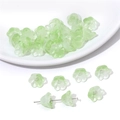 Macro shot of gradient green lily of the valley glass beads with central drill holes - 10 Pieces/Pack (12x7mm) / Fresh Green