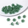 Macro detail of lily of the valley beads for DIY handmade jewelry crafts - 10 Pieces/Pack (12x7mm) / Dark Green