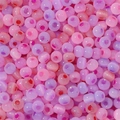 DIY pony beads mix in pastel pink and purple with glitter and translucent finishes - 10g Pack (Approx 150 Beads) / 4mm Colorful Purple