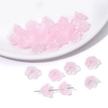Macro detail of pink translucent lily of the valley glass beads for DIY jewelry making - 10 Pieces/Pack (12x7mm) / Pink