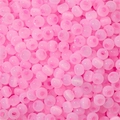 Pink glitter translucent glass cat eye beads with large holes for DIY jewelry - 10g Pack (Approx 150 Beads) / 4mm Dark Red