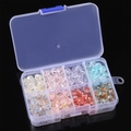 DIY jewelry kit with colorful faceted glass beads in 8-compartment clear storage box - 8-Grid Mixed Color Set