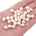 Close-up of natural freshwater rice pearls held in hand for DIY jewelry making - Rice Bead (7-8mm) / White