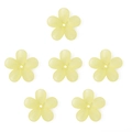 Translucent matte light yellow acrylic 20mm flower beads for DIY hairpins and jewelry - Five-Petal Flower / 20 Pieces/Pack (29mm) / Yellow