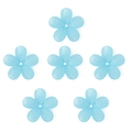 Sky blue 20mm frosted acrylic flower charms for DIY jewelry and hair accessories - Five-Petal Flower / 20 Pieces/Pack (29mm) / Blue
