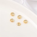Copriperle a fiore placcati oro 14K per la creazione di gioielli e braccialetti fai da te - Stile Petalo 3 / 10 Pezzi/Confezione (Apertura 1mm) / Placcato Oro 14K