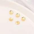 Set di cinque perline distanziatrici a fiori placcate oro 14K per gioielli DIY e collane - Stile Petalo 7 / 10 Pezzi/Confezione (Apertura 1mm) / Placcato Oro 14K