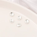 Cinque copriperla a fiore in argento per creazione di gioielli fai da te artigianali - Stile Petalo 7 / 10 Pezzi/Confezione (Apertura 1mm) / Argento