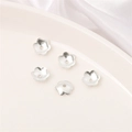 Cinque copriperle a forma di fiore d'argento per bracciali e collane in oro 14K fai-da-te - Stile Petalo 8 / 10 Pezzi/Confezione (Apertura 1mm) / Argento