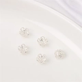 Set di 5 coppette distanziatrici traforate argentate a forma di corona per gioielli - Stile Petalo 9 / 10 Pezzi/Confezione (Apertura 1mm) / Argento
