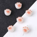10mm resin cat paw charm in milky white with pink gradient for DIY jewelry making - Small / Orange