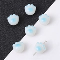Perles en résine de patte de chat 10mm bleu et blanc pour la création de bijoux DIY - Bleu