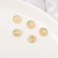 Distanziatori a spirale dorati per creazione gioielli fai da te placcati oro 14 carati - Stile Petalo 18 / 10 Pezzi/Confezione (Apertura 1mm) / Placcato Oro 14K