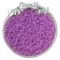 Macro shot of small translucent light purple DIY seed beads in an ornate silver tray - 10g/Pack (Approx. 300 pcs) / Red Purple