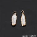 Baroque pearl heart pendant in gold hammered finish for DIY jewelry 15-25mm - Long Plate Style (Pendant Only) / 15-25mm (1 Piece)