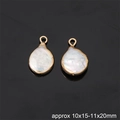 Ciondoli a goccia in conchiglia naturale con bordi dorati per creazione gioielli fai-da-te - Stile Goccia d'Acqua (Solo Ciondolo) / 10x15-11x20mm (1 pezzo)