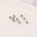 Polished silver stainless steel spacer beads for DIY bracelet jewelry making - 4mm Round Bead (50 Pieces/Pack)