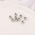 DIY jewelry parts: Ten polished silver stainless steel metal beads with center hole - 6mm Round Bead (30 Pieces/Pack)